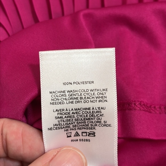 EXPRESS pleated tiered cut out fit and flare pink dress size S NWT - Picture 9 of 16